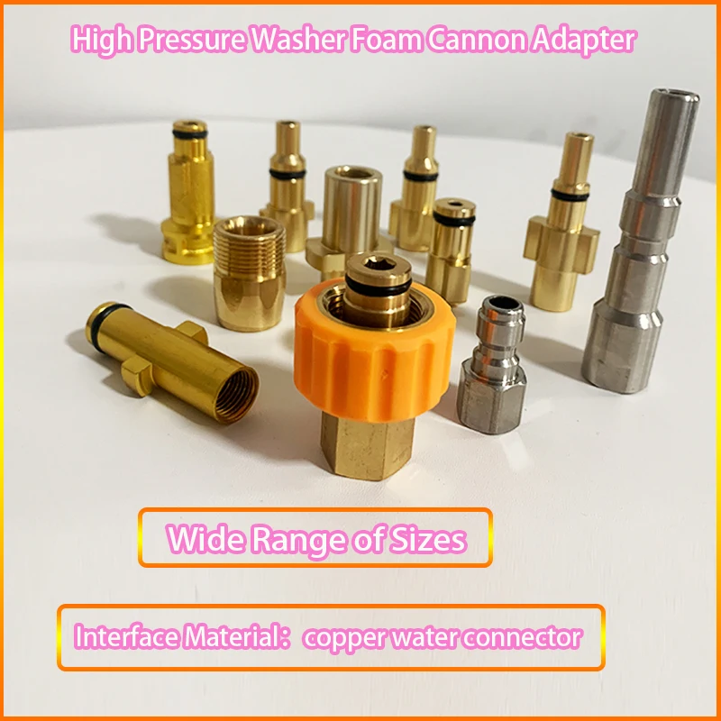 High Pressure Washer Foam Generator Soap Foamer Nozzle Adapter Fit Karcher Nilfisk Huter G1/4 Brass Metal Quick Coupler