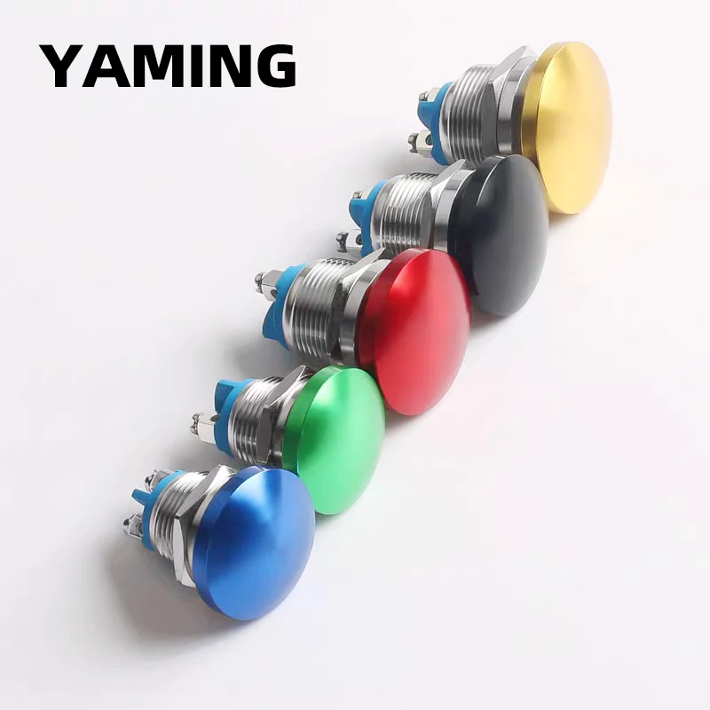 16/19/22Mm DIY Jamur Kepala Merah Hijau Biasanya Buka Ulang Sesaat Peralatan Industri Power Supply Logam push Button Switch