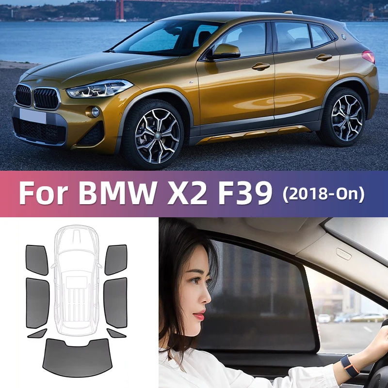 For BMW X2 F39 2018-2023 Car Sunshade Shield Front Windshield Frame Curtain Net Baby Rear Side Window Sun Shade Visor