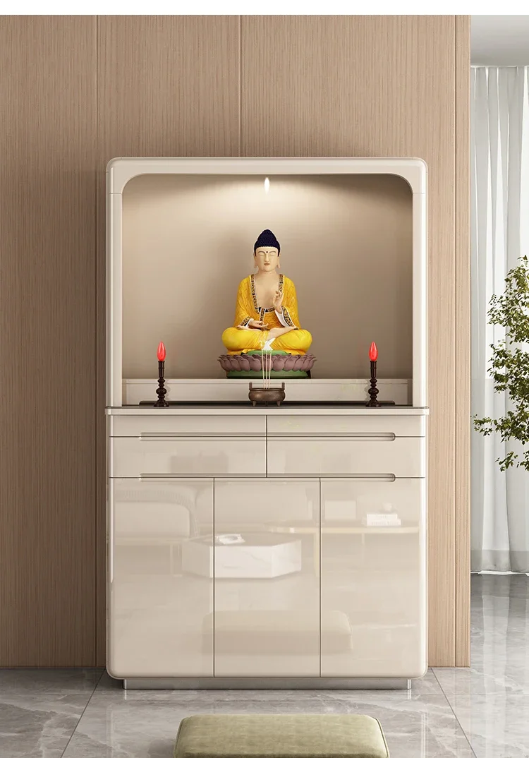 

Buddhist offering table Shrine modern light luxury small vertical cabinet household shrine Buddhist cabinet God of Wealth