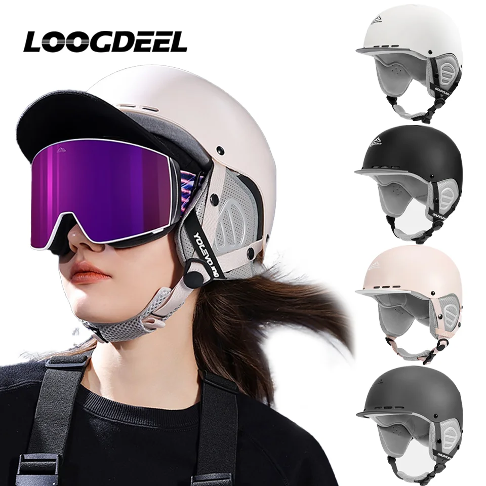 

LOOGDEEL Ski Helmet Unisex Adjustable Anti-drop Snowboard Bike Motorcycle Insulation Collision Double Board Sports Protect Gear