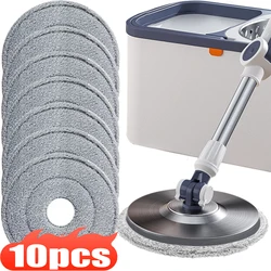 1-10pcs Round MOP Head Cloth Spin Wring for Cleaning Floors Pad Home Replacement Universal Accessories 360 Rotating Barrel Towel