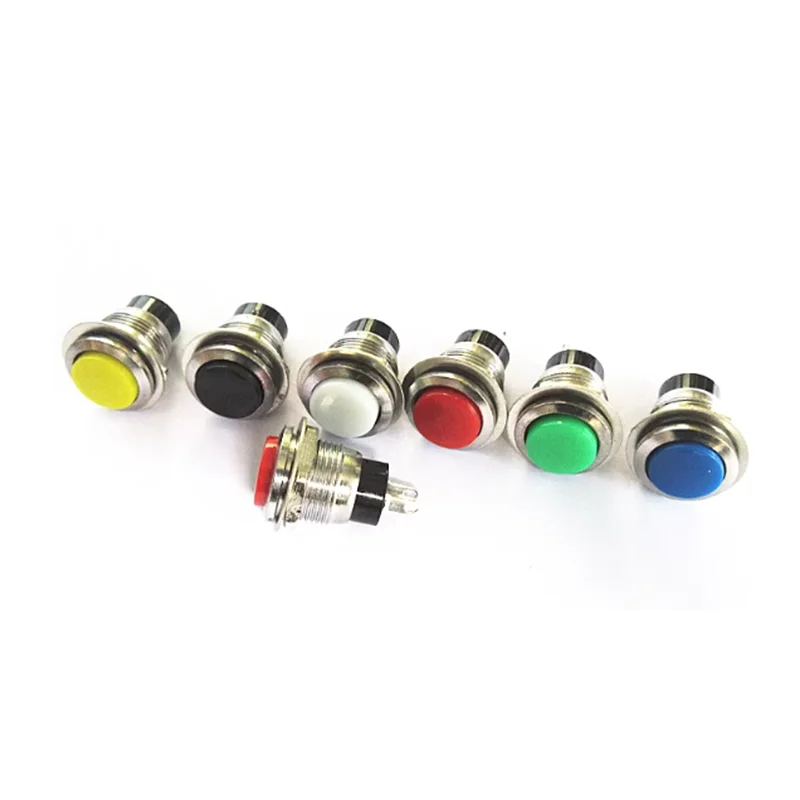 6PCS DS-318 circular button switch 12MM self resetting small horn doorbell button switch