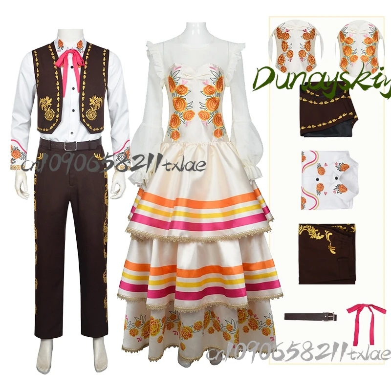 

Day of the Dead Cosplay Costumes Women Men Princess Prince Shirt Pants Medieval Punk Gothic Set for Party Daily Wear Hallow