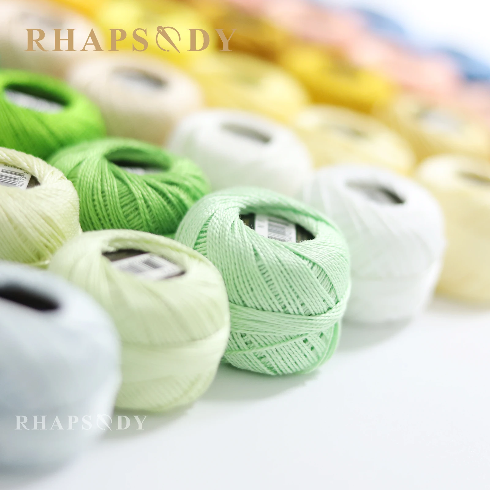 Rhapsody Size 8 Pearl Crochet Thread Embroidery  Double Mercerized Long Staple Egyptian Cotton DMC Standard 12 Balls Box