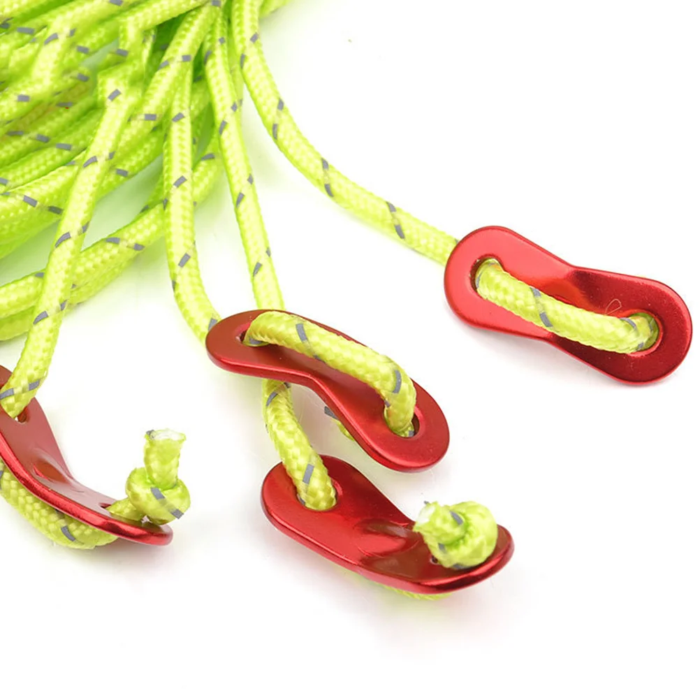 

2Packs Reflective Nylon Tent Rope Sturdy Durable for Camping Hiking Guyline Rope Adjustable Buckle Green Orange