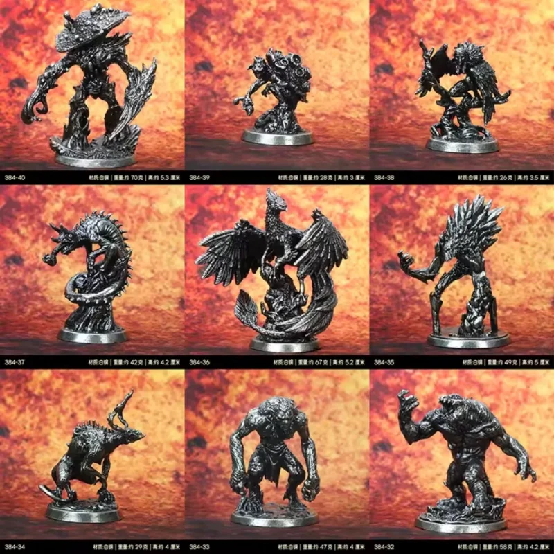 Metal Chess Pieces in Board Game Copper Figurines Soldier Elemental Evil Mini Figurines Miniatures Decoration Crafts
