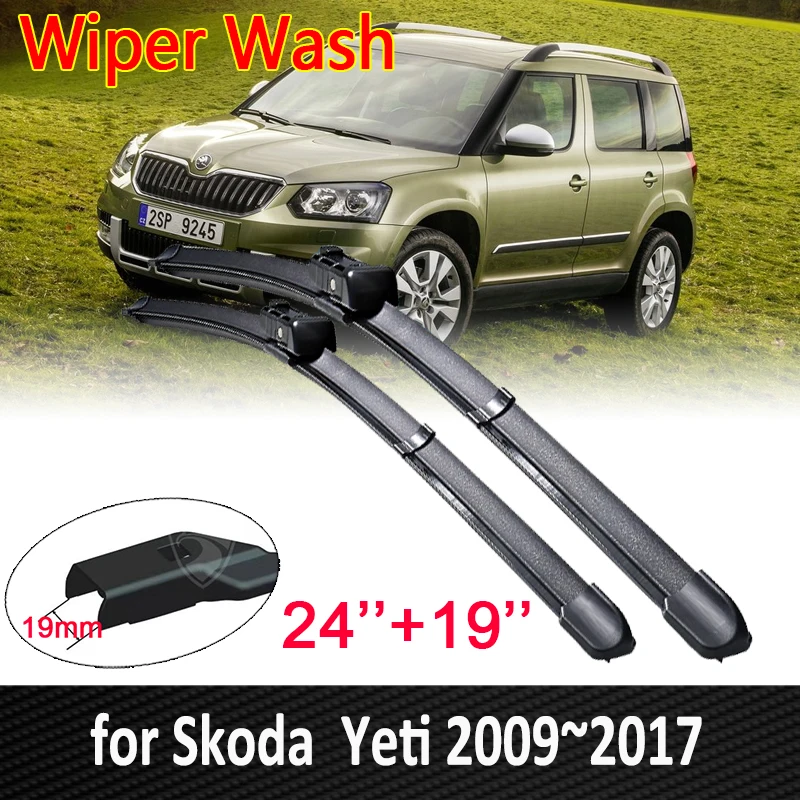 Car Wiper Blades for Skoda Yeti 2009~2017 Front Windscreen Windshield Window Wipers Car Goods 2010 2011 2012 2013 2014 2015 2016