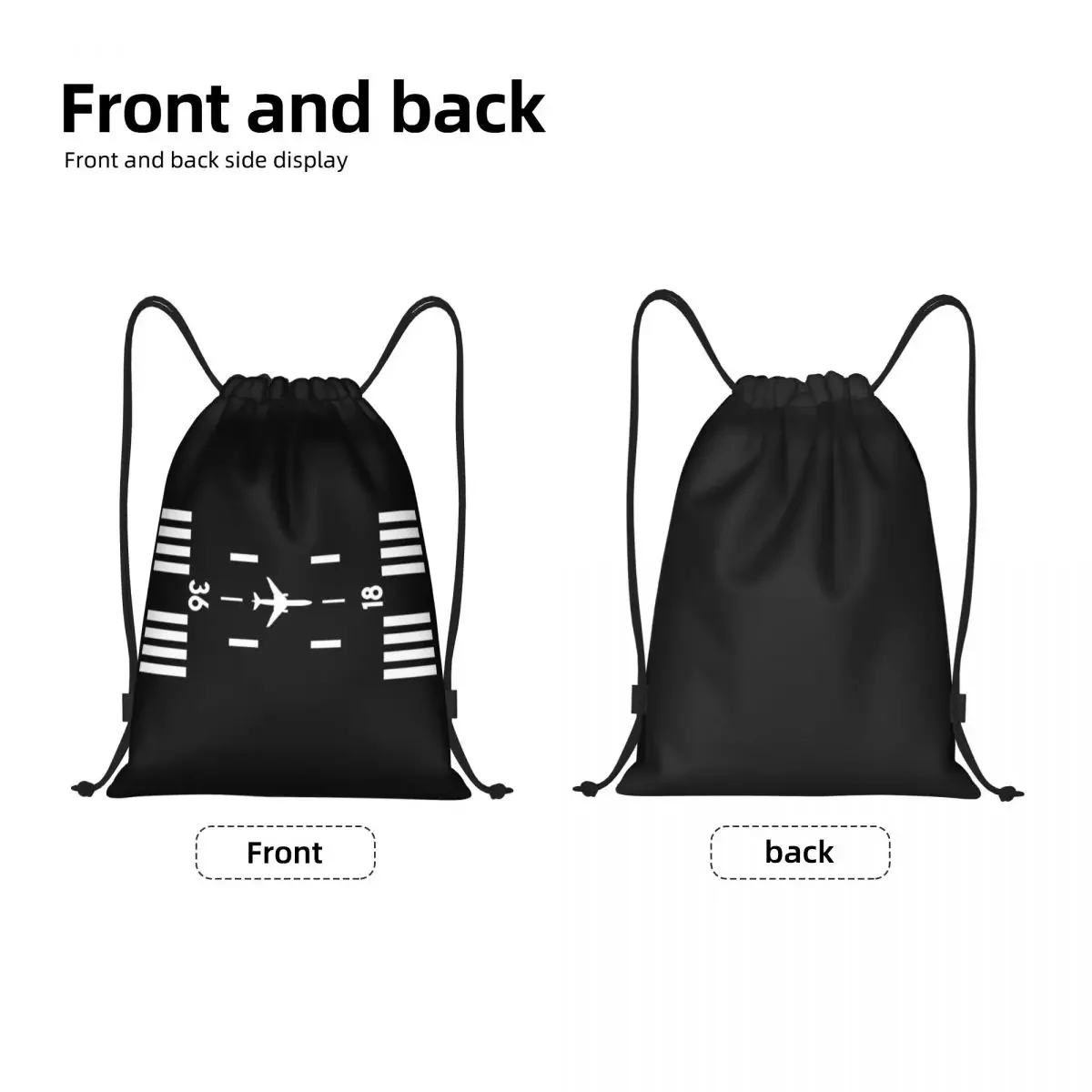 Airport Runway Traffic Controller Drawstring Backpack Bags Lightweight Aviation Airplane Pilot Aviator Gym Sports Sacks for Yoga