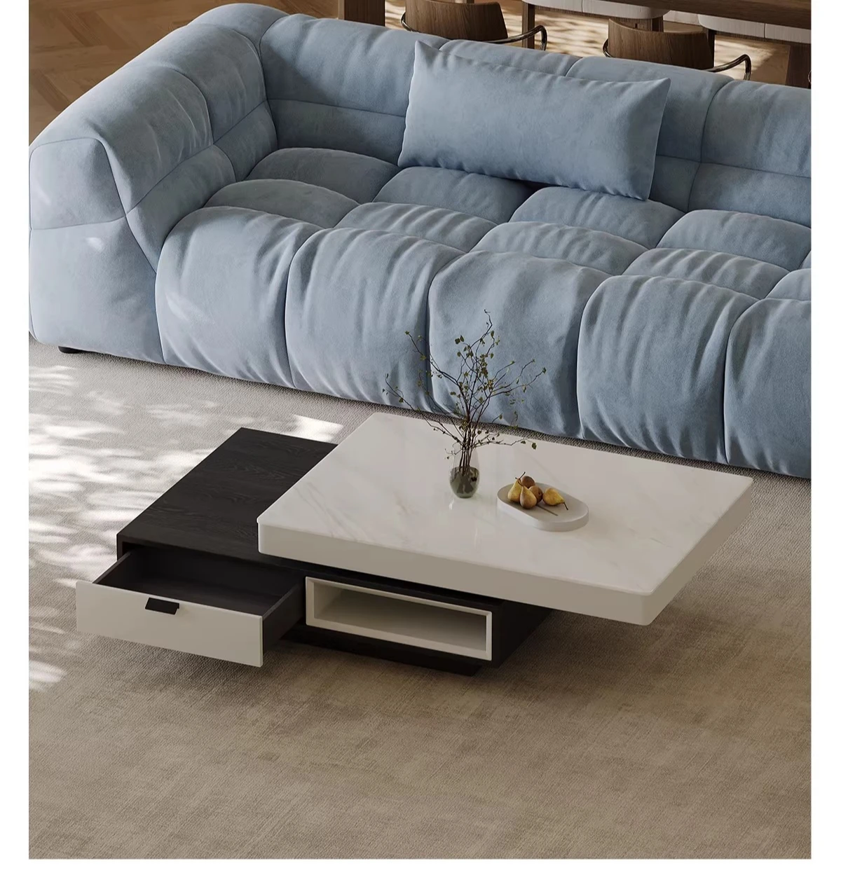 

Italian minimalist marble rotating coffee table living room home storage 2026 new rectangular designer creativity