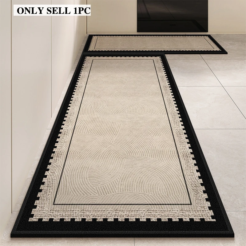 Kitchen Floor Mat PVC Waterproof Leather Carpet Solid Color Minimalist Rug Oil-proof Non-slip Long Foot Mats Home Decor Rugs 양탄자