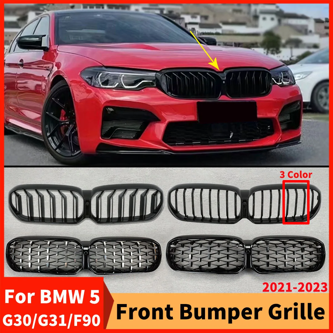 

Front Inlet Grille Bumper Grill Grid Tuning Accessories For BMW 5 G30 G31 M5 F90 2021-2023 and Sport Touring Diamond Middle Mesh
