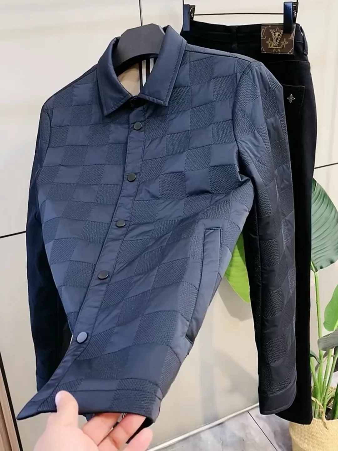 

Slim Fit Men's Cotton Jaet Outerwear Comfortable Faionable Versatile Autumn Winter New Arrival CleanFit Sle Button Closure