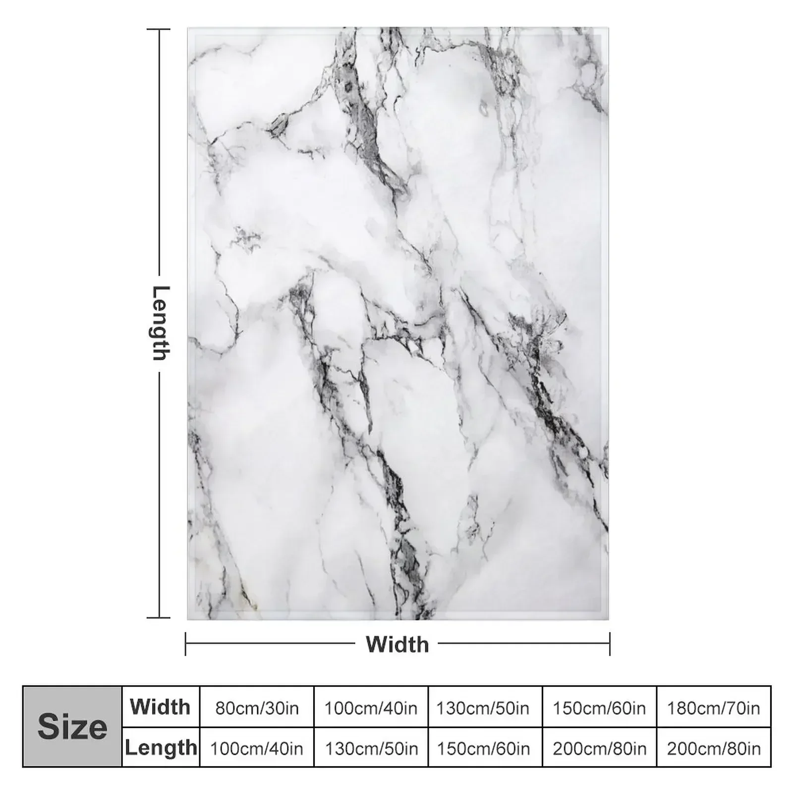 White Marble Image Throw Blanket Stuffeds Soft Plaid Heavy Loose Warm Hair Blankets