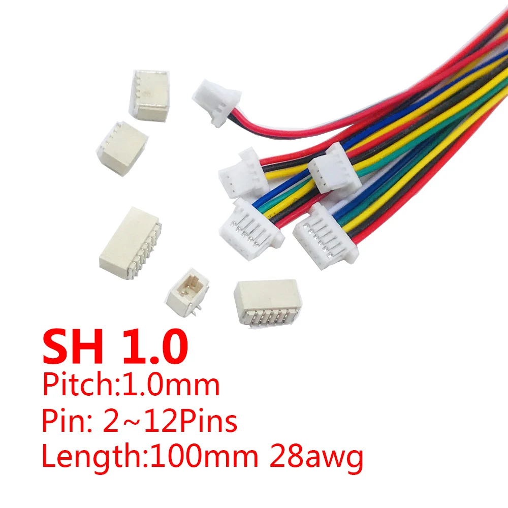 10Sets SH1.0 JST1.25 ZH1.5 PH2.0 XH2.54 Connector Female+Male 2/3