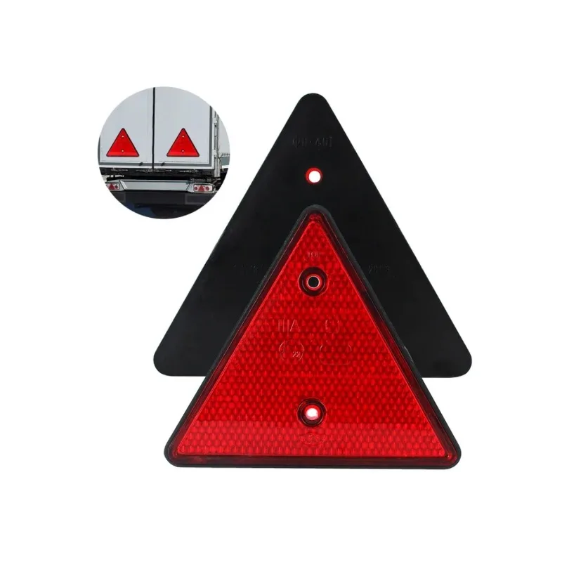 Red Rear Reflectors Car Accessories Triangle Reflective Fit for Trailer Motorcycle Caravan Truck Boat