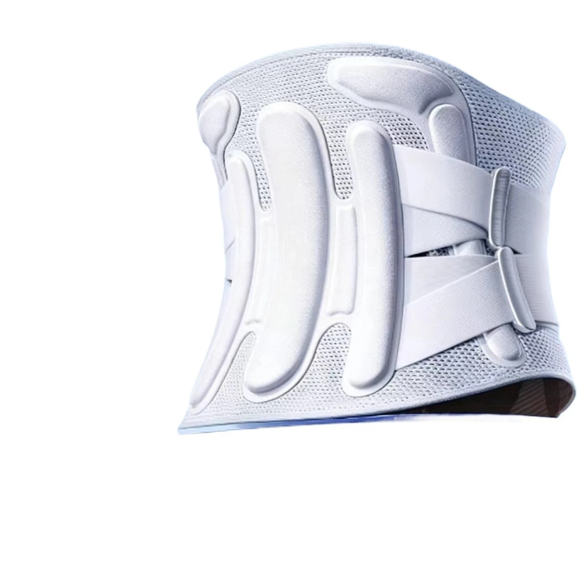 Lumbar fixation belt, protecting lumbar support, with four steel plates for support and bidirectional elastic belts