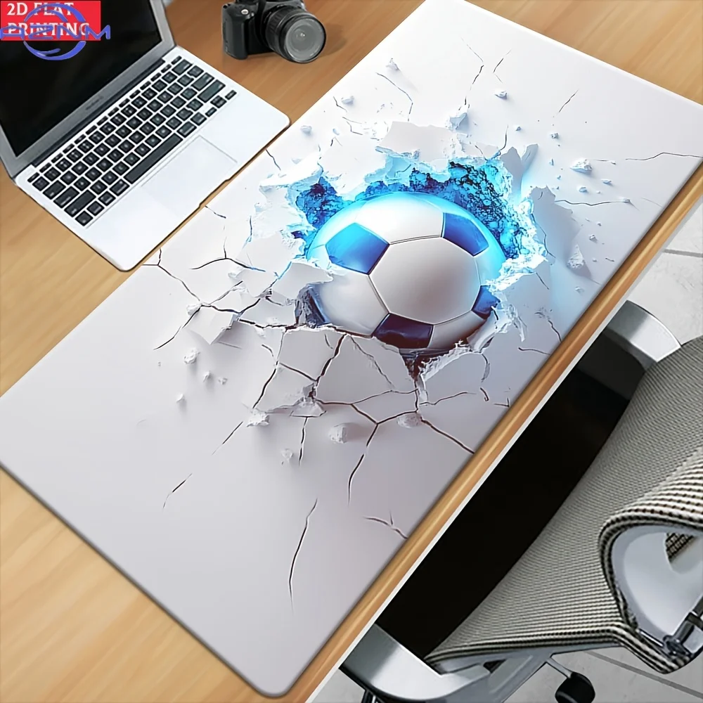 2D Flat 1pc A Football That Breaks Through Walls HD Printed Pad for Desk, Multi Functional XXL Mousepad, Keyboard Gaming Mouse M