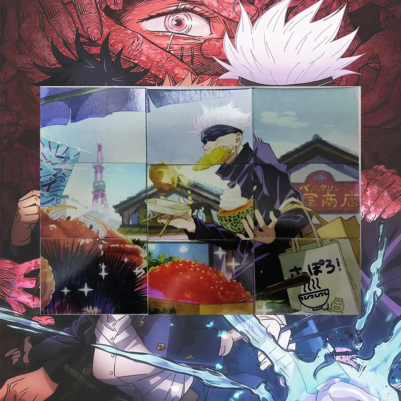 9pcs Japanese Anime Jujutsu Kaisen Rare Puzzle Gojo Satoru Fushiguro Megumi Desktop Game Collection Cards Birthday Toy Gift