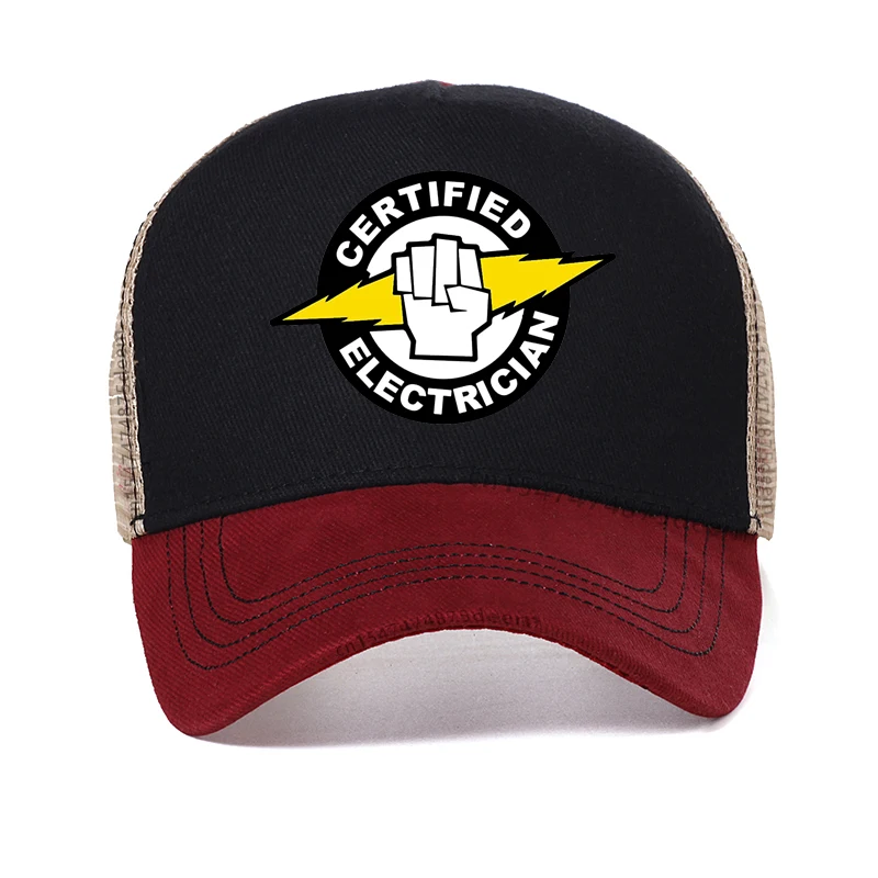 Certified Electrician printing Dad hat summer Mesh Breathable Baseball Cap men outdoors work caps Adjustable Snapback hats