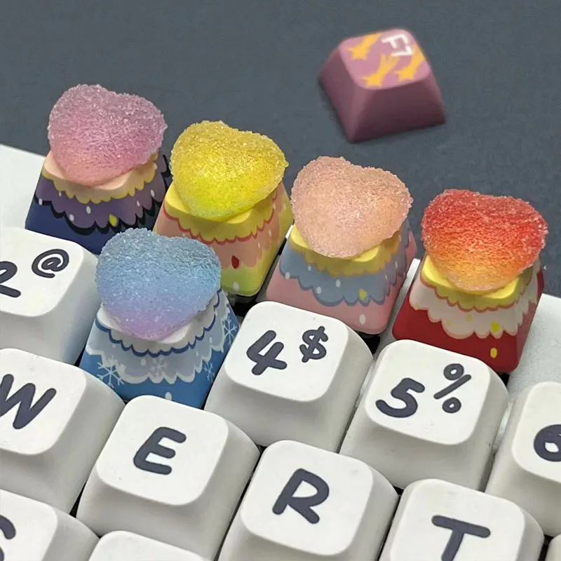 DIY Customized Love Keycap Cross Axis Game Mechanical Keyboard R4 ESC Key Pink Decoration Girl Boy  Gift Keycap