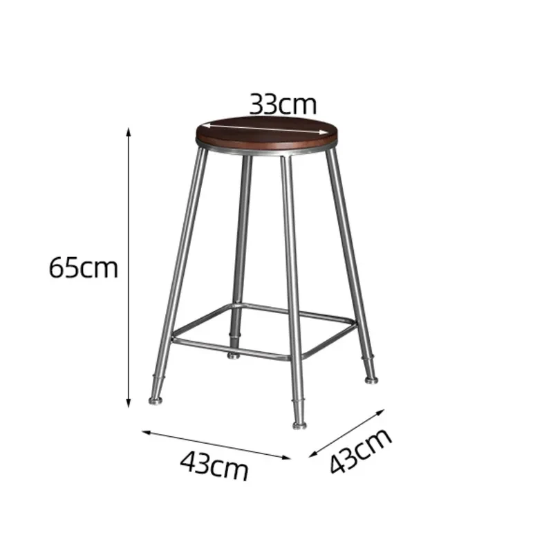 Modern Minimalist Iron Bar Chair High Foot Counter Stool Comfortable Backrest Restaurant Seat Stable Load-Bearing Home Furniture