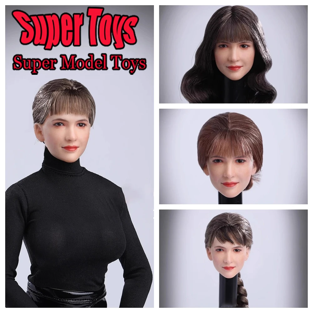 

In Stock BM01 1/6 Scale Soldier Head Sculpture Movable Eyes Female Head Carving Fit 12-inches Action Figure Model Doll Body