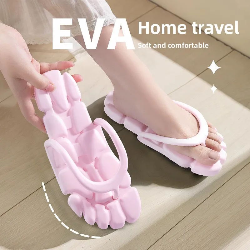 

1Pair of Portable Folding Slippers for Business Trip Couple Beach Flip-flops Hotel Bath Anti-skid Slippers Folding Slippers