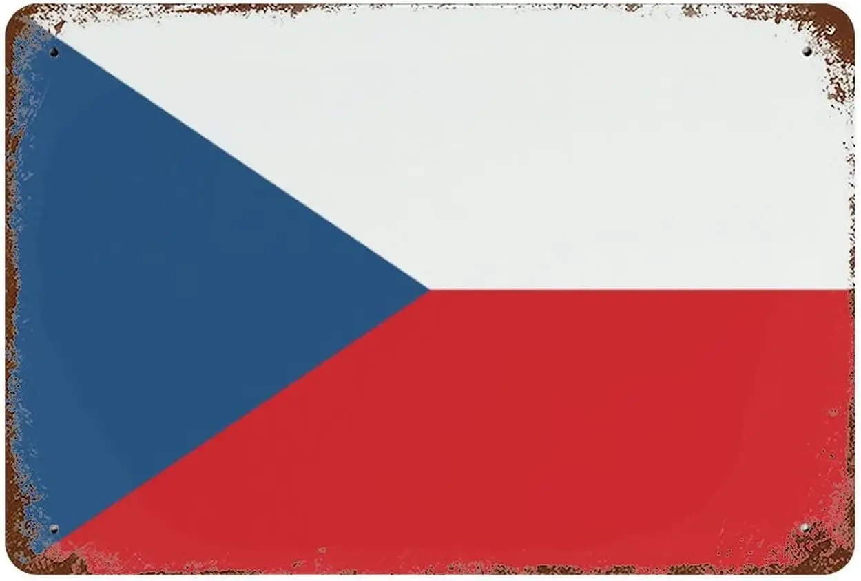 Армейский флаг, металлическая вывеска, винтажные металлические вывески, флаг Чехии, художественная жестяная вывеска, винтажная металлическая банка, винтажный декор для бара, 8x12 дюймов для дома