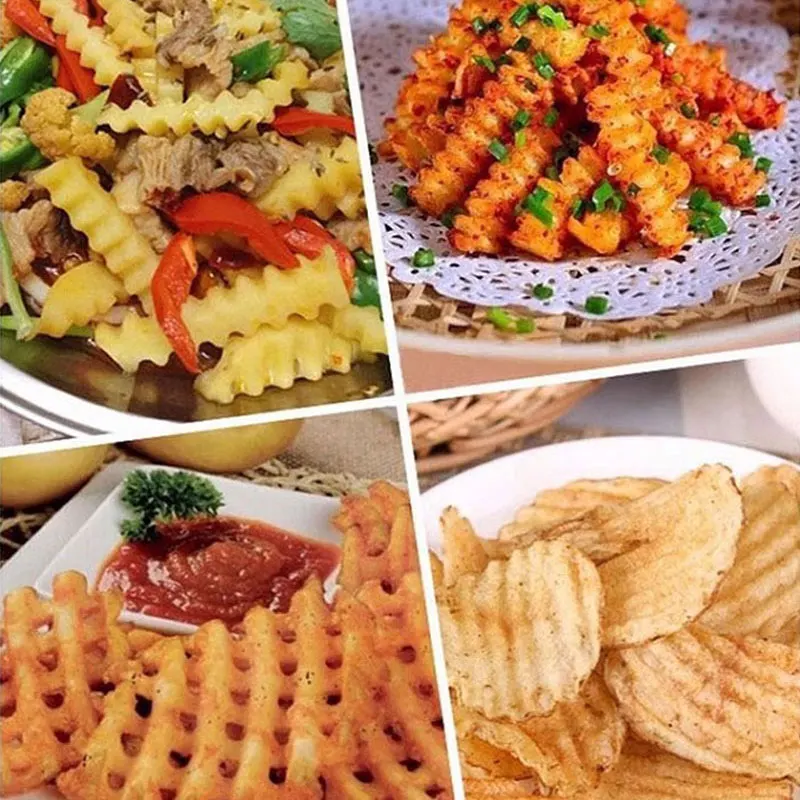 Manual Stainless Steel Food Vegetable Fruit Wavy Potato Strip Slicer Cutting Machine