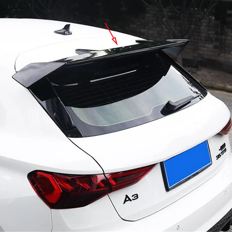 For Universal Car Trunk Roof NEW Spoiler WING Audi A3 Q3 SUV ABS Material Rear Window Black Tail Refit Body Kit Accessories 13+