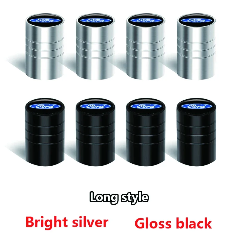 4Pcs Ford logo Metal Cover Tire Valve Stem Caps Auto Accessories For Ford Mondeo Explorer Edge Focus Fiesta Kuga Transit Escape