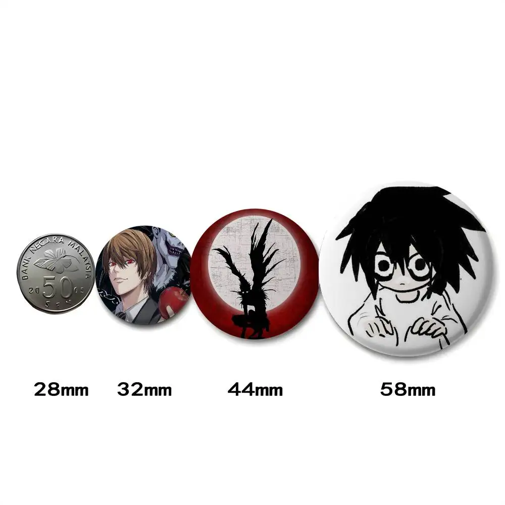

Badges Round Anime Death Note Light Yagami Exquisite Badge Brooches Creative Pins For Clothes Hat Backpack Gift Accessories