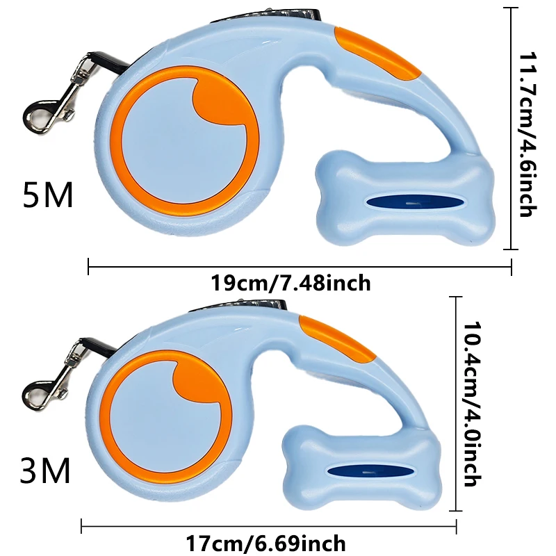 3m 5m 나일론 개 가죽 끈 자동 개폐식 내구성 고양이 리드 확장 강아지 걷기 달리기 작은 개를위한 견인 룰렛