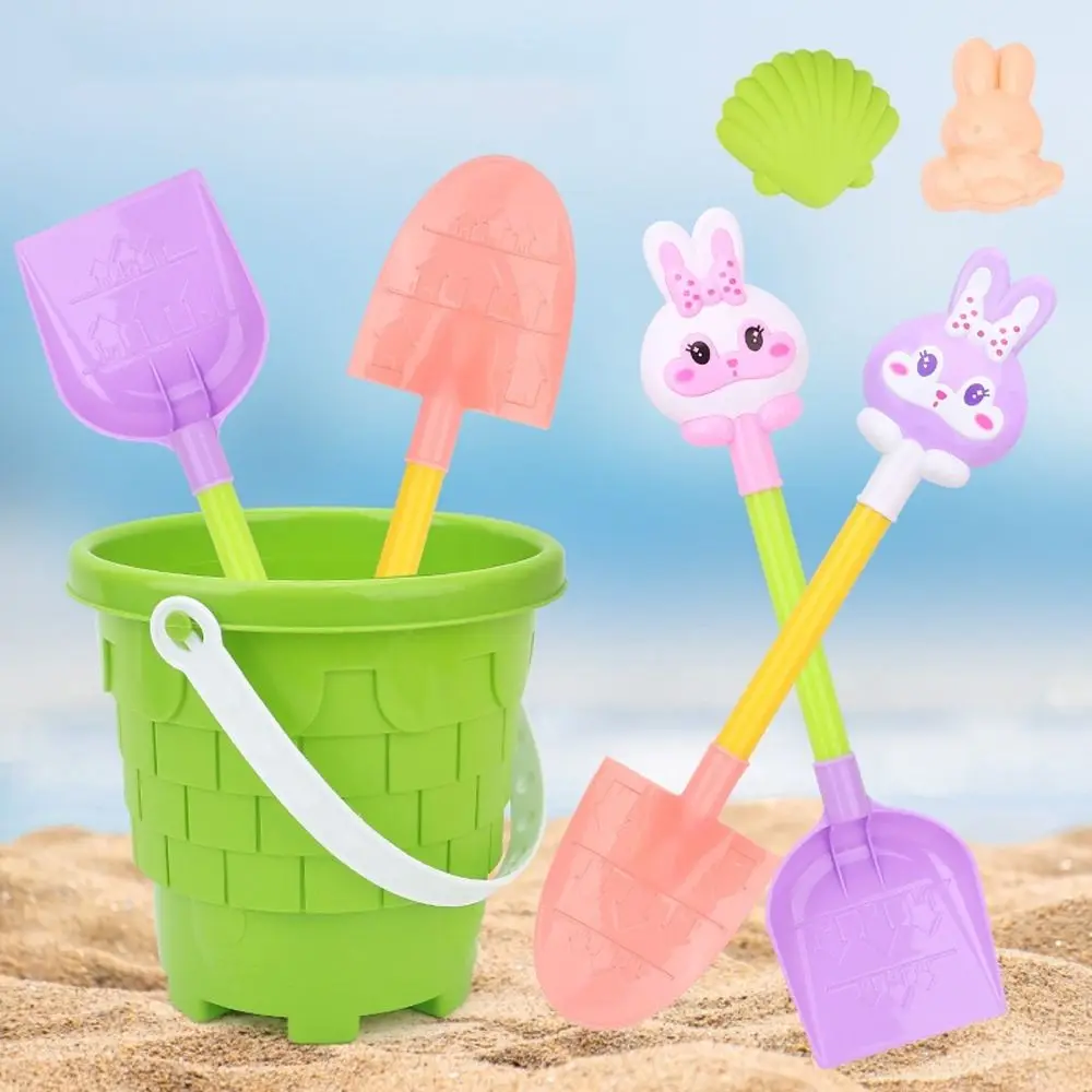 1 Set Pala Gioco d'acqua Spiaggia portatile Giochi di sabbia Giocattoli ABS Leggero Secchio da spiaggia Giocattoli Cartoon Coniglio Giochi da spiaggia Giocattoli per bambini