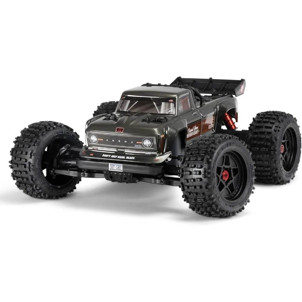-For RC Truck Outcast 4X4 4S BLX 1/10TH 4WD Stunt Truck RTR (Battery and Charger Not Included), Gunmetal, ARA4410V2T3^