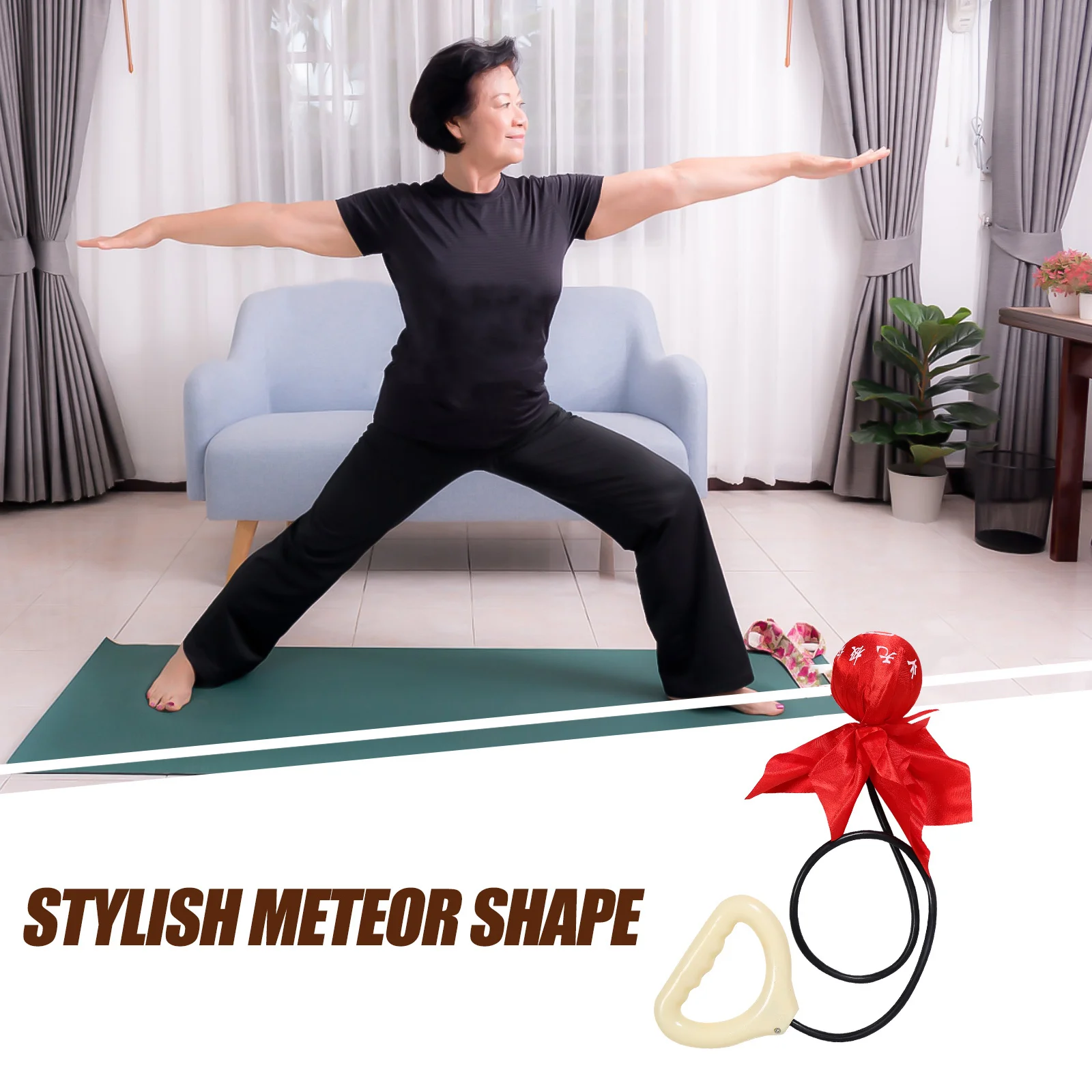 

High Elastic Silicone Fitness Ball Versatile Tai Chi Exercise Elderly Soft Grip Stylish Meteor Shape Indoor Outdoor Workout