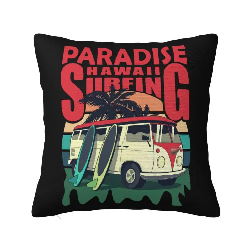 

Custom Hawaii Surfing Beach Cushion Cover Tropical Tree Velvet Nordic Pillows