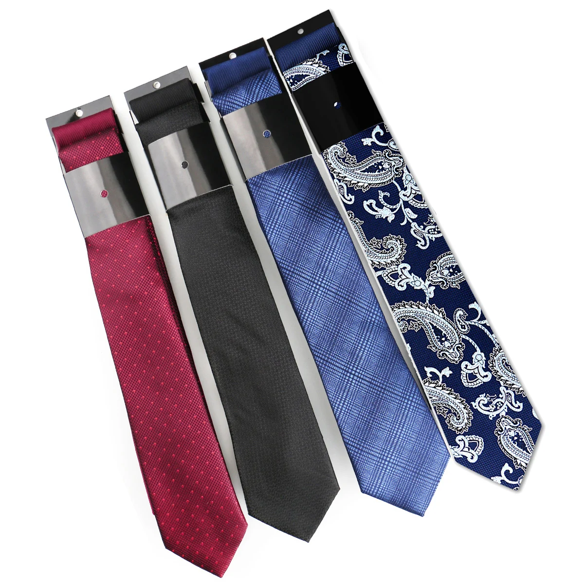 2pcs Man Tie Classic Business Necktie Blue Wine Pink Solid Color Smart Casual Suit Necktie Striped Plaid Paisley Neck Gravatas