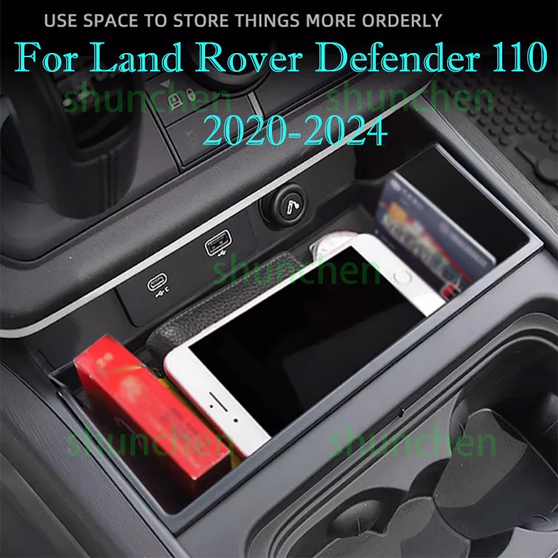 

Car Armrest Storage Box for Land Rover Defender 110 2020-2024 Central Console Armrest ABS Storage Box Interior Accessories