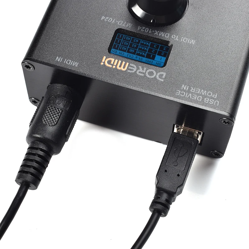 DOREMiDi MIDI naar DMX-controller (MTD-1024) kan MIDI-berichten DOREMiDi MIDI naar DMX-controller (MTD-1024) kan MIDI-berichten