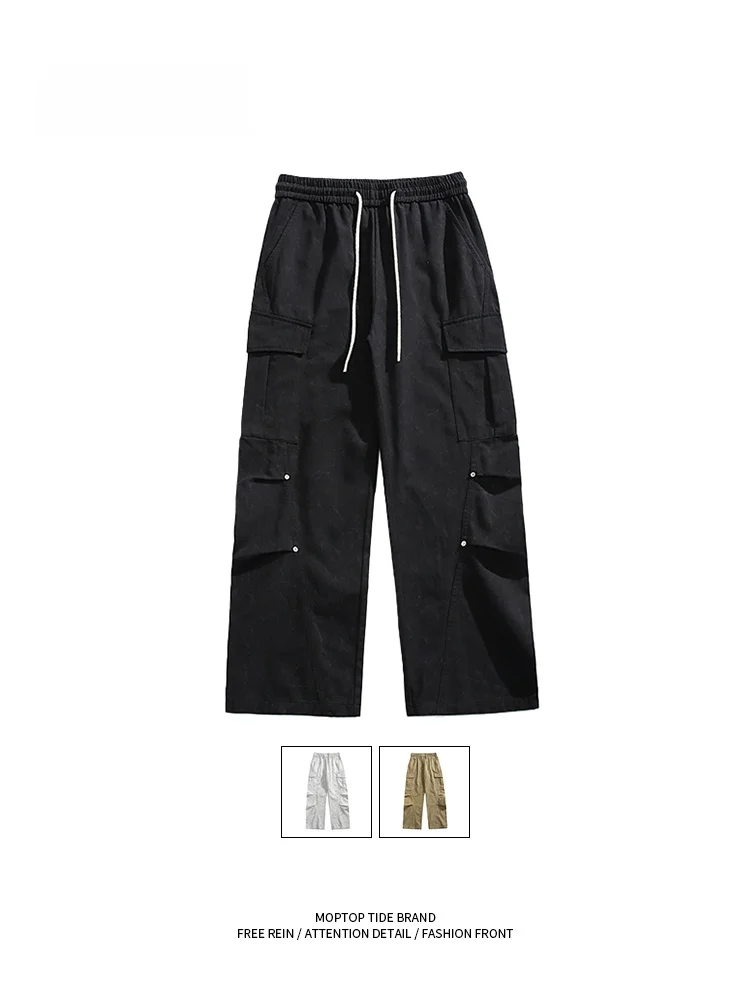 

Мужские повседневные брюки прямого кроя MMOPTOP, однотонные, свободного кроя, удобные, из хлопка, для пар, длинные штаны