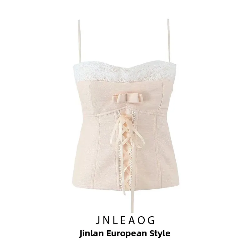 

Faionable Knot Lace Strap Women's Dr Ele High Waist Polyester Summer Casual Zipper Closure