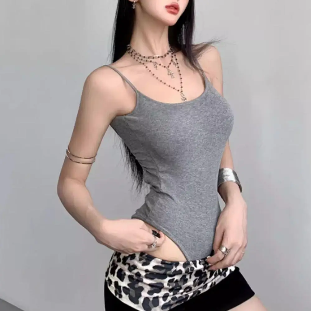 

Sexy Woman Bodysuit Beach Vacation Clothing Spicy Girl Streetwear Y2k Gothic Bodysuits Solid Jumpsuits Outerwear Underwear Hot
