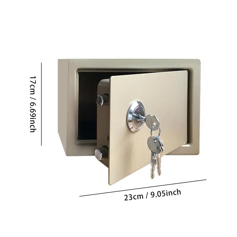 Safe Box Steel Security Safe And Lock Box With Electronic Keypad Fireproof Home Safe Dual Key System Secure Cash Jewelry Box