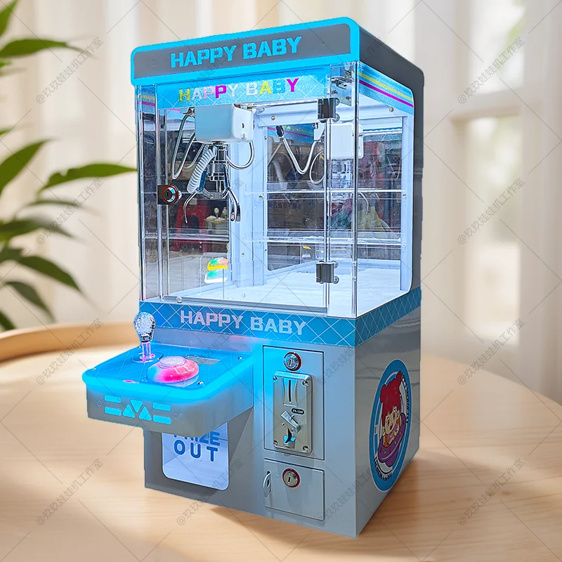 

Small doll grabbing machine Mini coin-operated commercial children's home transparent desktop clip doll Gift customization