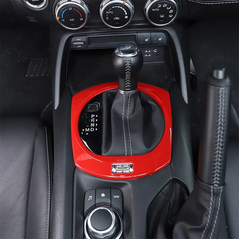 

For Mazda MX-5 MX5 2016-2023 ABS Red Car Console Gear Decorative Panel Car Interior Accessories