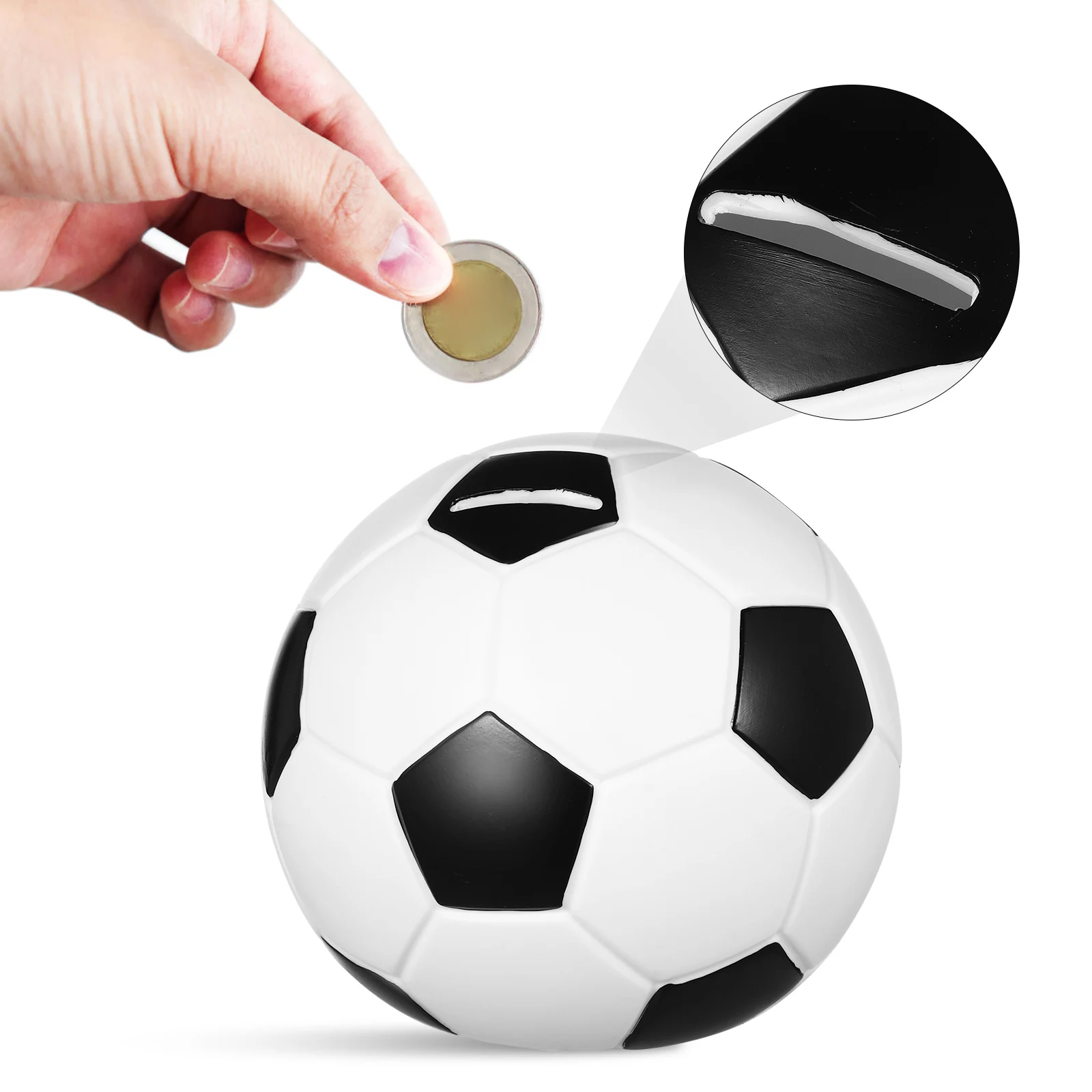 

1pcs Football Piggy Bank Unique Design Saving Money Box Sturdy Vinyl Coin Bank For Kids Adults Soccer Ball Decor Gift For Boys