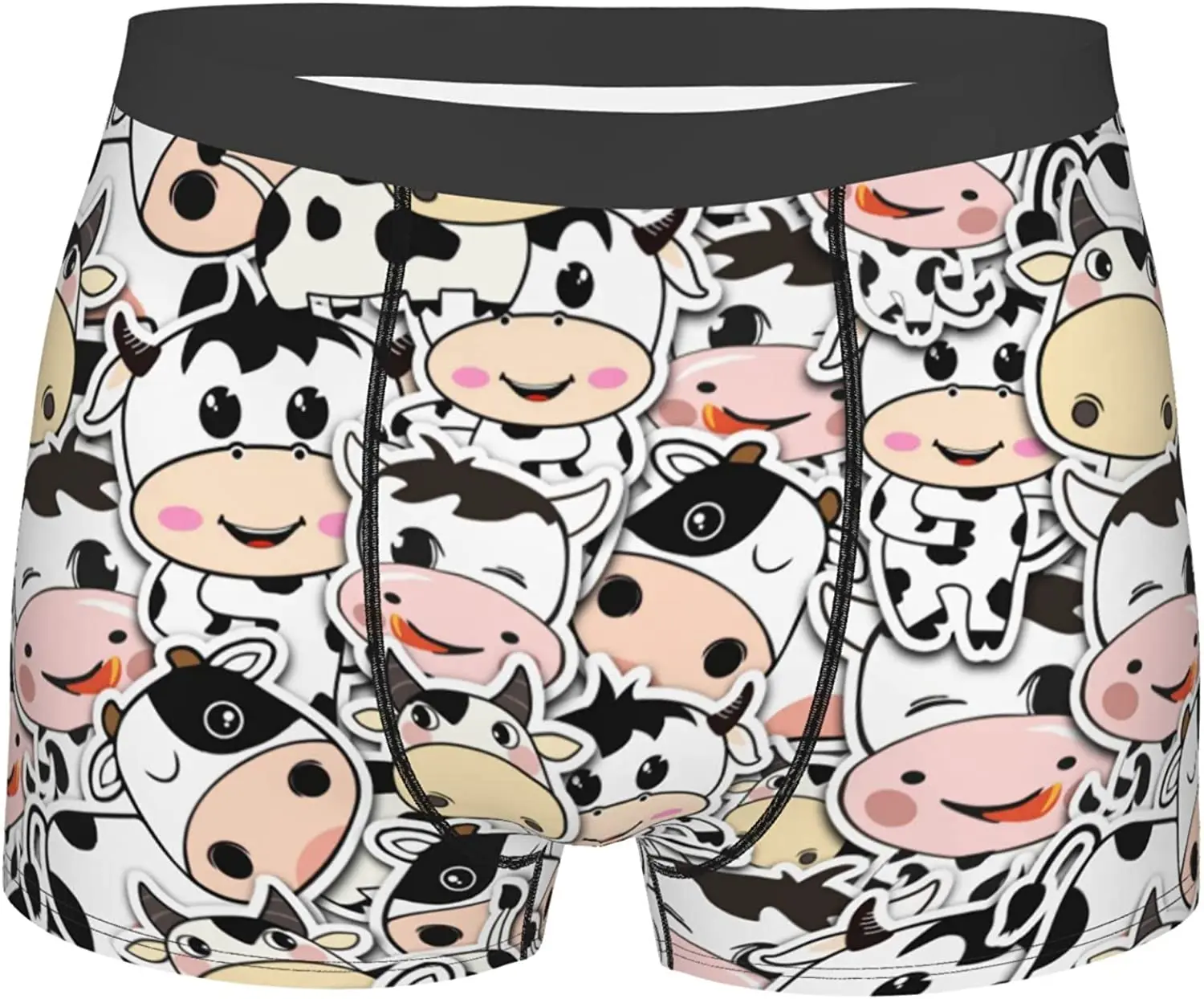

Men's Breathable Boxer Briefs Cartoon Cow Stack Comfort Soft Stretch Underwear Trunks with Bulge Pouch for Men Boys