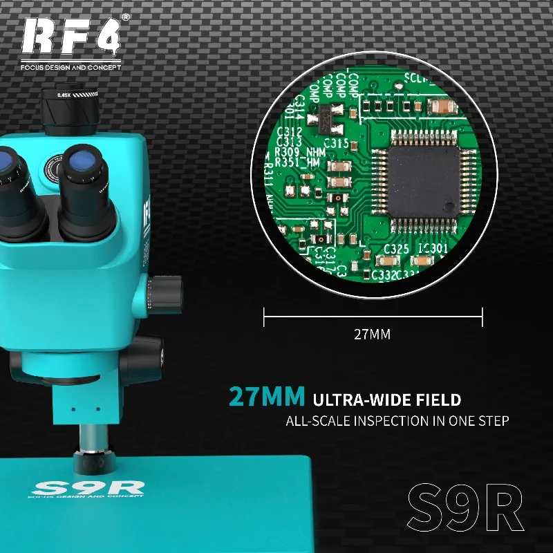 RF4 S9R Trinocular Optical Microscope 7-74X 4